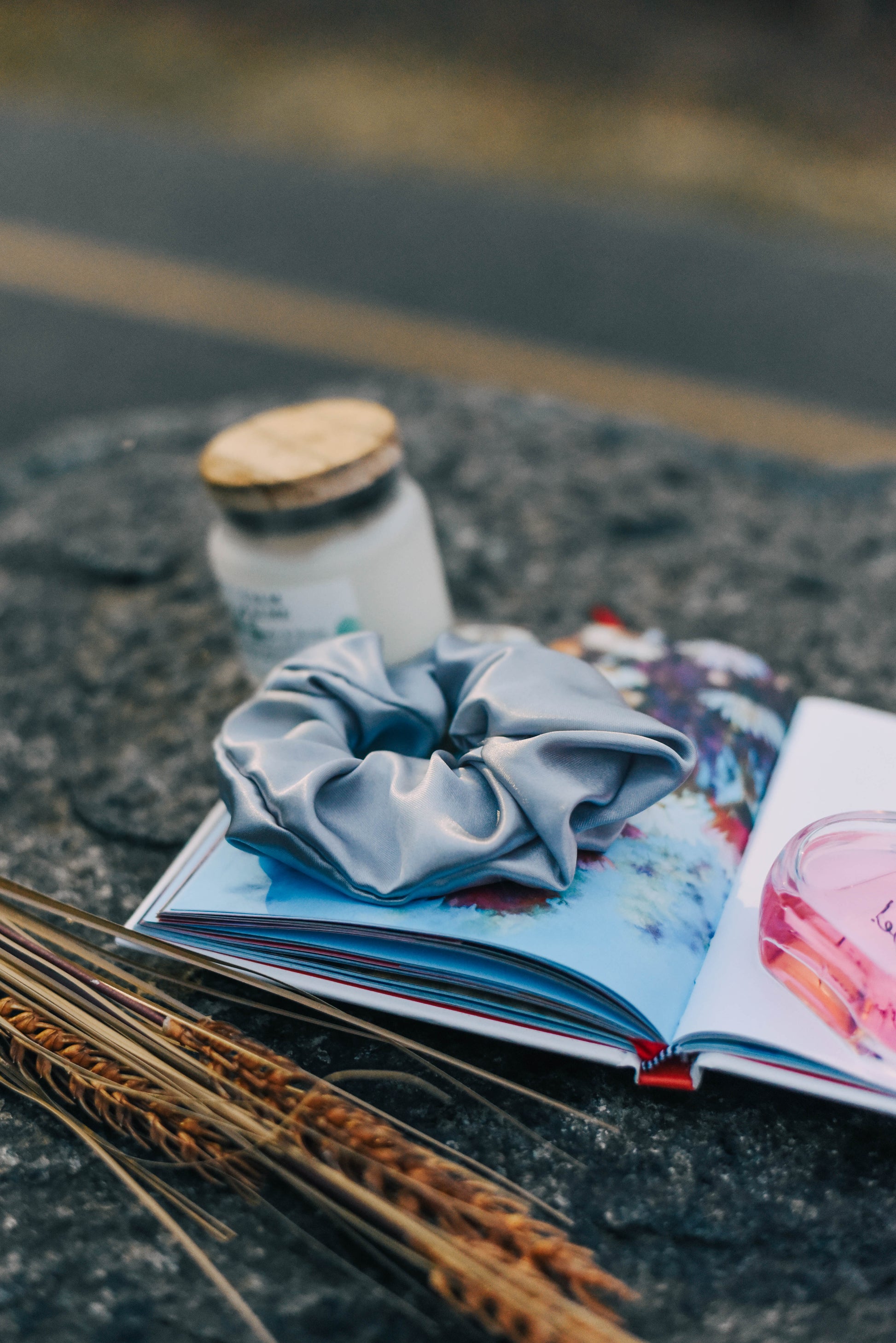 "Eco-friendly Aroma Loops scrunchie blending fashion with pure essential oils."